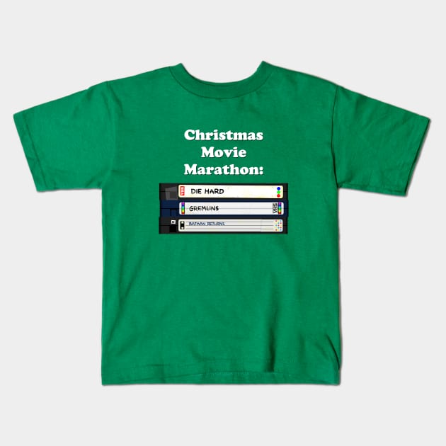 Christmas Movie Marathon (green variant) Kids T-Shirt by GloopTrekker